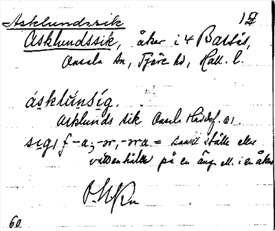 Bild på arkivkortet för arkivposten Asklundssik