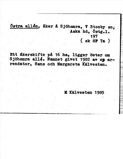Bild på arkivkortet för arkivposten Östra allén