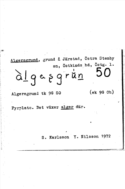 Bild på arkivkortet för arkivposten Algersgrund