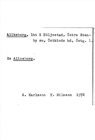 Bild på arkivkortet för arkivposten Aliksborg, se Aliceborg