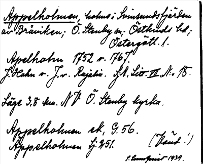 Bild på arkivkortet för arkivposten Appelholmen