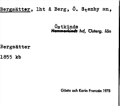 Bild på arkivkortet för arkivposten Bergsätter