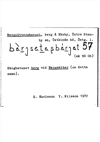 Bild på arkivkortet för arkivposten Bergsättersberget