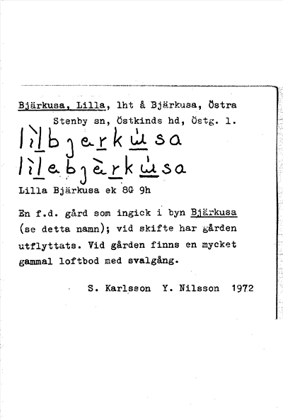 Bild på arkivkortet för arkivposten Bjärkusa, Lilla