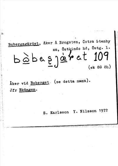 Bild på arkivkortet för arkivposten Bobergsgärdet