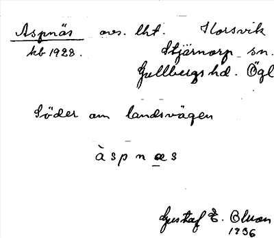 Bild på arkivkortet för arkivposten Aspnäs
