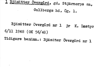 Bild på arkivkortet för arkivposten Bjäsätter Övergård