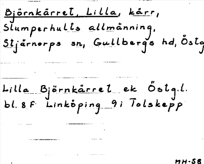 Bild på arkivkortet för arkivposten Björnkärret, Lilla
