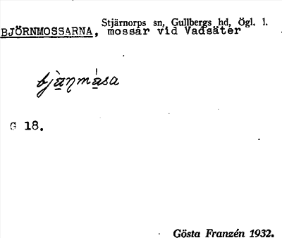 Bild på arkivkortet för arkivposten Björnmossarna