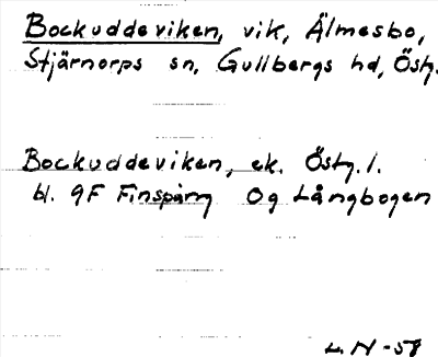 Bild på arkivkortet för arkivposten Bockuddeviken