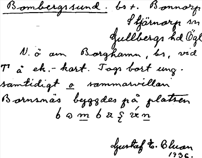 Bild på arkivkortet för arkivposten Bombergssund