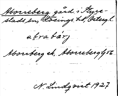 Bild på arkivkortet för arkivposten Aborreberg
