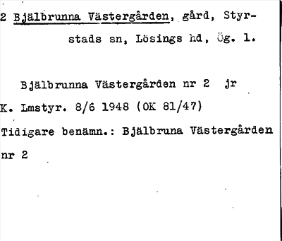 Bild på arkivkortet för arkivposten Bjälbrunna Västergården