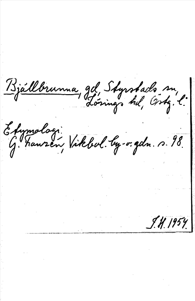 Bild på arkivkortet för arkivposten Bjällbrunna