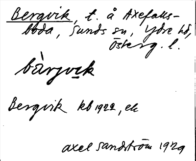 Bild på arkivkortet för arkivposten Bergvik