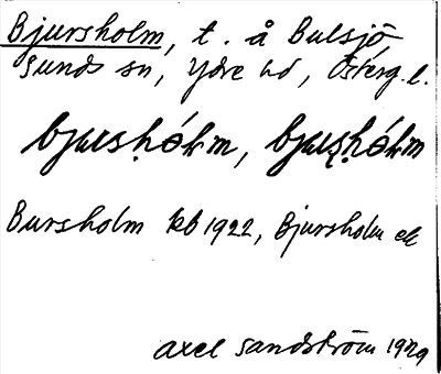 Bild på arkivkortet för arkivposten Bjursholm