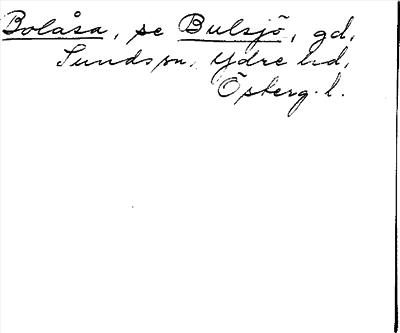 Bild på arkivkortet för arkivposten Bolåsa, se Bulsjö