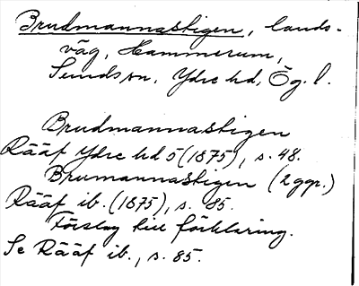 Bild på arkivkortet för arkivposten Brudmannastigen
