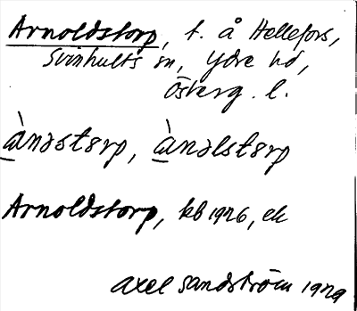 Bild på arkivkortet för arkivposten Arnoldstorp