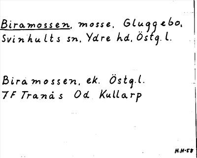 Bild på arkivkortet för arkivposten Biramossen