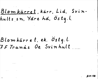 Bild på arkivkortet för arkivposten Blomkärret