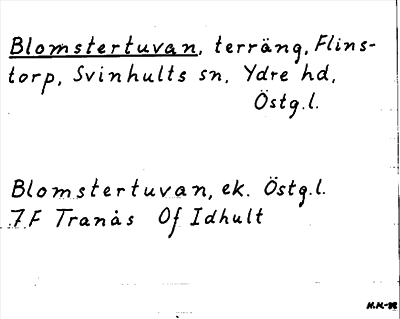 Bild på arkivkortet för arkivposten Blomstertuvan