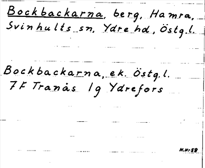 Bild på arkivkortet för arkivposten Bockbackarna