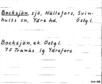 Bild på arkivkortet för arkivposten Bocksjön
