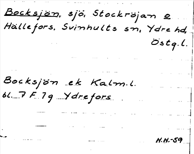 Bild på arkivkortet för arkivposten Bocksjön