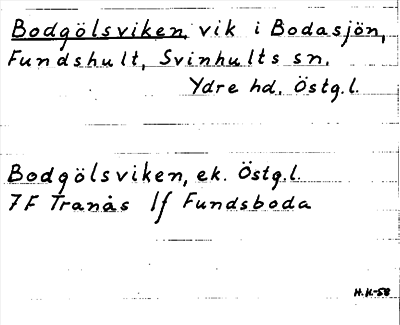 Bild på arkivkortet för arkivposten Bodgölsviken