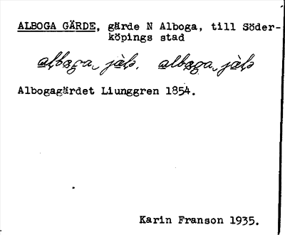 Bild på arkivkortet för arkivposten Alboga gärde