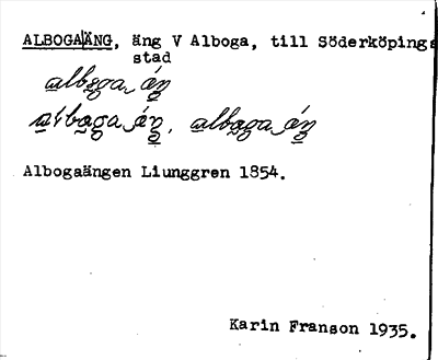 Bild på arkivkortet för arkivposten Alboga äng