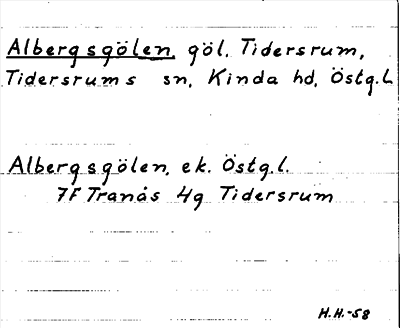Bild på arkivkortet för arkivposten Albergsgölen