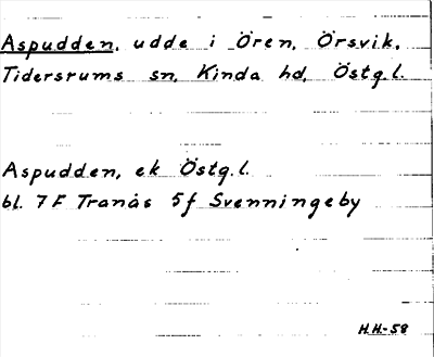 Bild på arkivkortet för arkivposten Aspudden