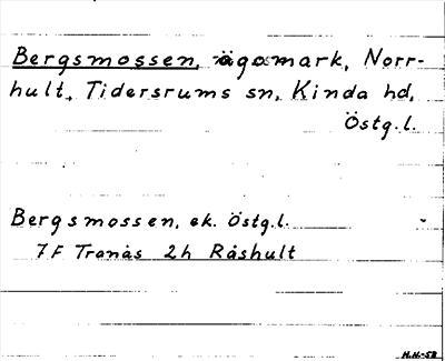 Bild på arkivkortet för arkivposten Bergsmossen