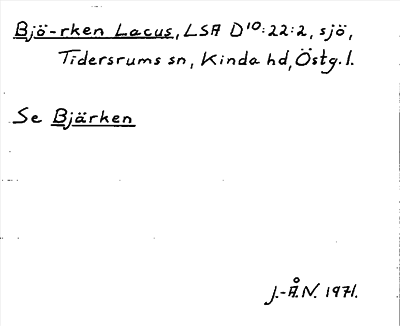 Bild på arkivkortet för arkivposten Bjö-rken Lacus