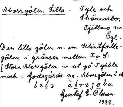Bild på arkivkortet för arkivposten Aborrgölen Lilla