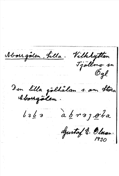 Bild på arkivkortet för arkivposten Aborrgölen, Lilla