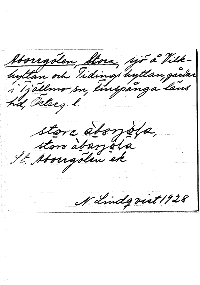 Bild på arkivkortet för arkivposten Aborrgölen, Stora