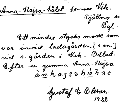 Bild på arkivkortet för arkivposten Anna-Kajsa-hålet