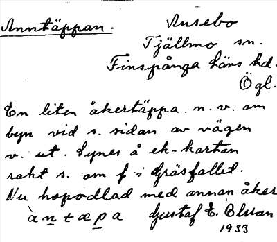Bild på arkivkortet för arkivposten Anntäppan