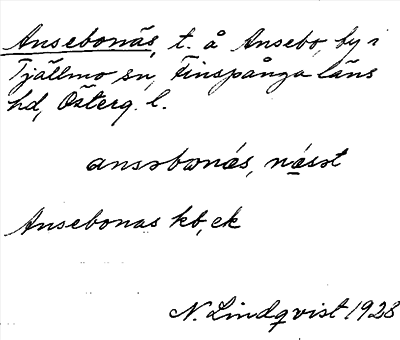 Bild på arkivkortet för arkivposten Ansebonäs