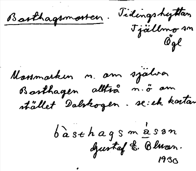 Bild på arkivkortet för arkivposten Basthagsmossen