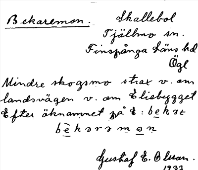 Bild på arkivkortet för arkivposten Bekaremon