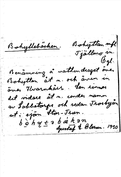 Bild på arkivkortet för arkivposten Bohyttebäcken