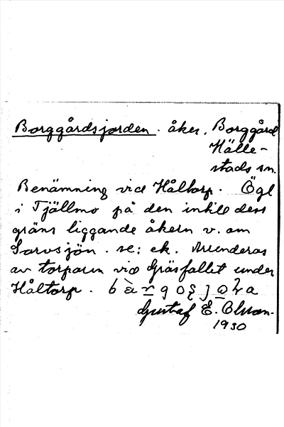 Bild på arkivkortet för arkivposten Borggårdsjorden