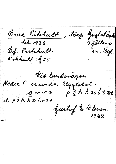 Bild på arkivkortet för arkivposten Övre Pikhult