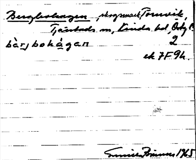 Bild på arkivkortet för arkivposten Bergbohagen