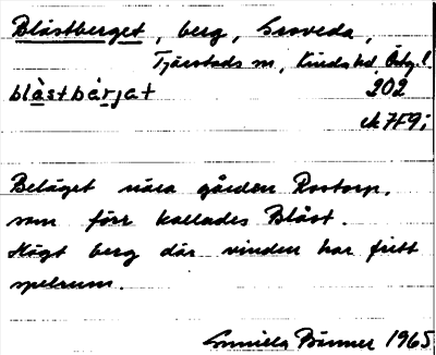 Bild på arkivkortet för arkivposten Blåstberget