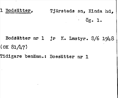 Bild på arkivkortet för arkivposten Bodsätter